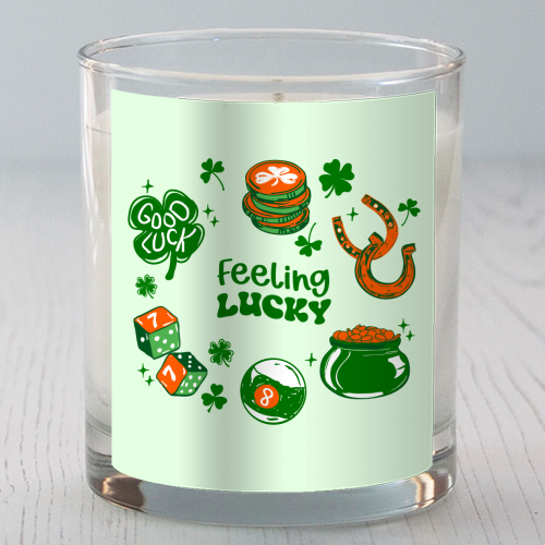 Trendy Feeling Lucky – St. Patrick's Day Illustration - scented candle by EZbie