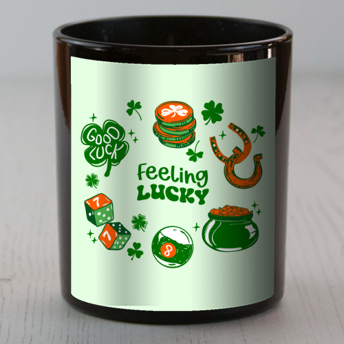 Trendy Feeling Lucky – St. Patrick's Day Illustration - scented candle by EZbie