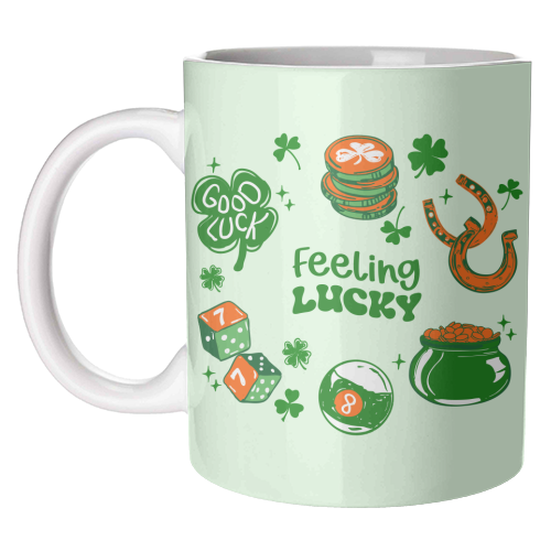 Trendy Feeling Lucky – St. Patrick's Day Illustration - unique mug by EZbie