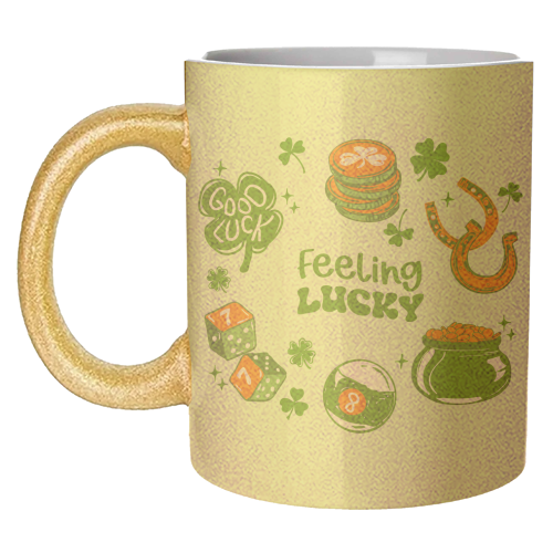Trendy Feeling Lucky – St. Patrick's Day Illustration - unique mug by EZbie