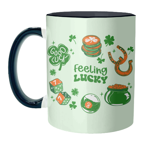 Trendy Feeling Lucky – St. Patrick's Day Illustration - unique mug by EZbie