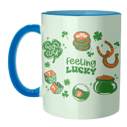 Trendy Feeling Lucky – St. Patrick's Day Illustration - unique mug by EZbie