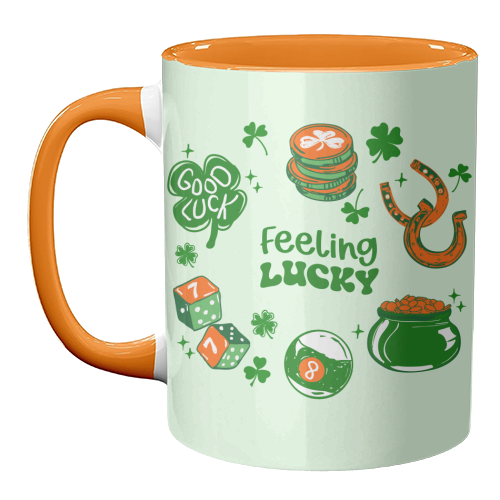 Trendy Feeling Lucky – St. Patrick's Day Illustration - unique mug by EZbie