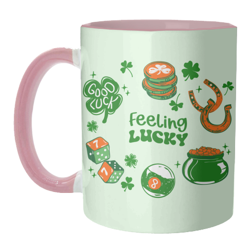 Trendy Feeling Lucky – St. Patrick's Day Illustration - unique mug by EZbie