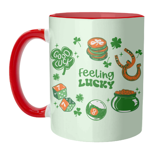 Trendy Feeling Lucky – St. Patrick's Day Illustration - unique mug by EZbie