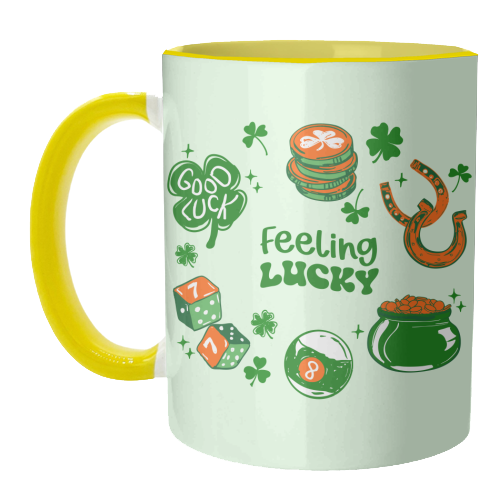 Trendy Feeling Lucky – St. Patrick's Day Illustration - unique mug by EZbie