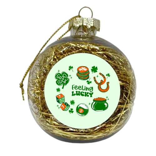 Trendy Feeling Lucky – St. Patrick's Day Illustration - xmas bauble by EZbie