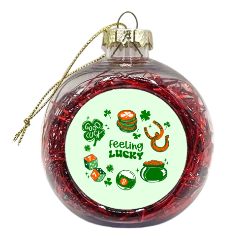 Trendy Feeling Lucky – St. Patrick's Day Illustration - xmas bauble by EZbie