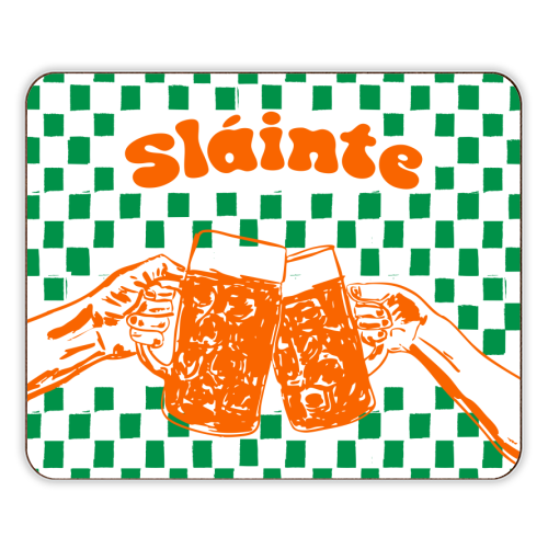 Sláinte Beer Retro Checkered Irish Pub - designer placemat by EZbie