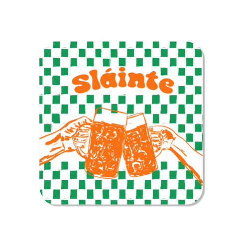 Sláinte Beer Retro Checkered Irish Pub - Magnet by EZbie