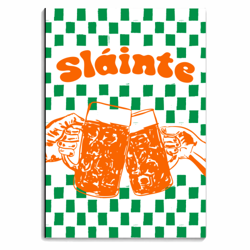 Sláinte Beer Retro Checkered Irish Pub - personalised A4, A5, A6 notebook by EZbie