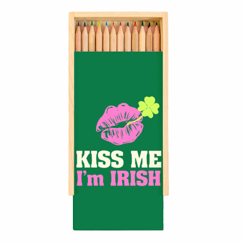 Kiss Me, I'm Irish - Coloured Pencils with Box by EZbie