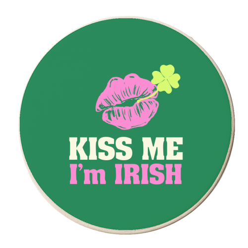Kiss Me, I'm Irish - personalised beer coaster by EZbie