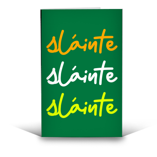 Sláinte Minimalist Typography Irish Quote Design - funny greeting card by EZbie