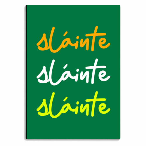 Sláinte Minimalist Typography Irish Quote Design - personalised A4, A5, A6 notebook by EZbie