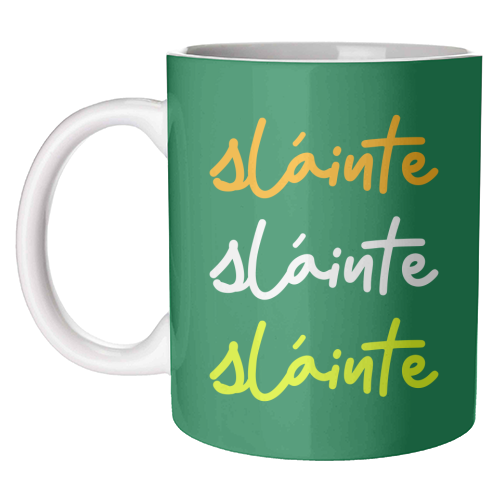 Sláinte Minimalist Typography Irish Quote Design - unique mug by EZbie