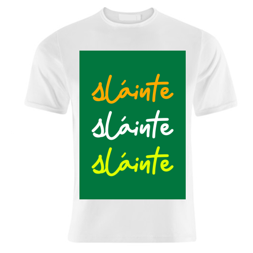 Sláinte Minimalist Typography Irish Quote Design - unique t shirt by EZbie