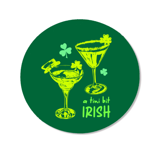 A Tini Bit Irish – Retro Green Martini Illustration - Magnet by EZbie