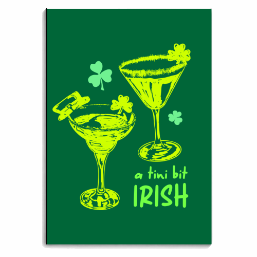 A Tini Bit Irish – Retro Green Martini Illustration - personalised A4, A5, A6 notebook by EZbie