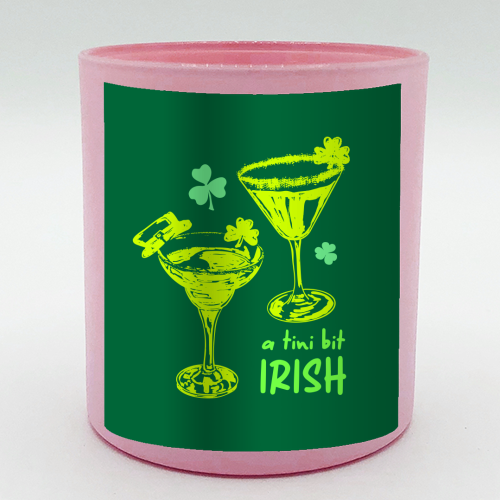 A Tini Bit Irish – Retro Green Martini Illustration - scented candle by EZbie