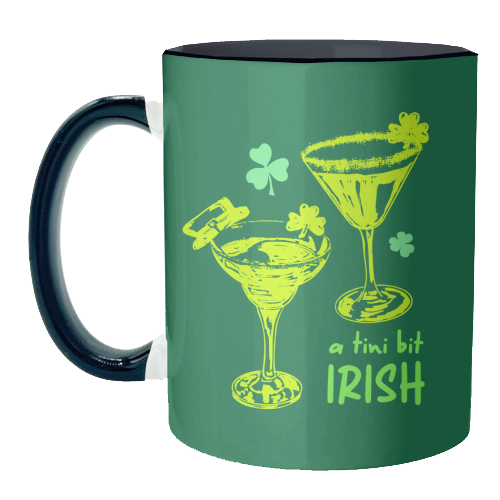A Tini Bit Irish – Retro Green Martini Illustration - unique mug by EZbie