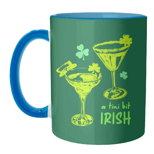 A Tini Bit Irish – Retro Green Martini Illustration - unique mug by EZbie