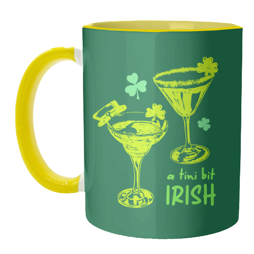 A Tini Bit Irish – Retro Green Martini Illustration - unique mug by EZbie