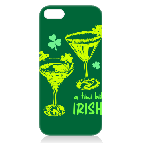 A Tini Bit Irish – Retro Green Martini Illustration - unique phone case by EZbie
