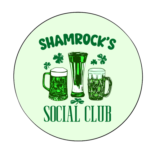 Shamrock's Social Club - Green Beer Drinking Celebration - Circle Sticker by EZbie