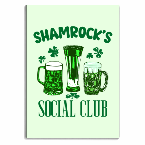 Shamrock's Social Club - Green Beer Drinking Celebration - personalised A4, A5, A6 notebook by EZbie