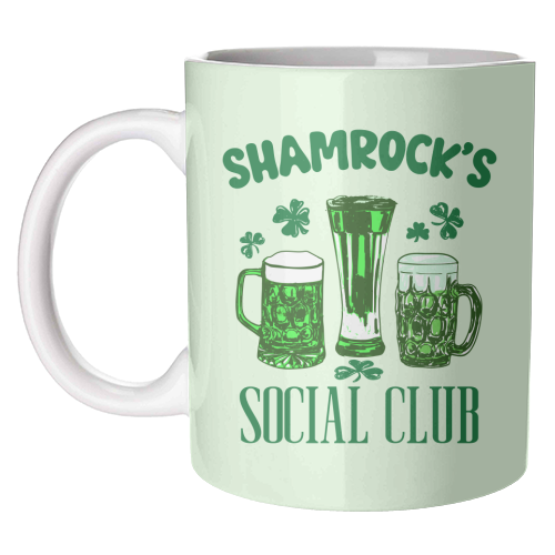 Shamrock's Social Club - Green Beer Drinking Celebration - unique mug by EZbie