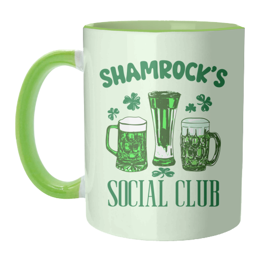 Shamrock's Social Club - Green Beer Drinking Celebration - unique mug by EZbie
