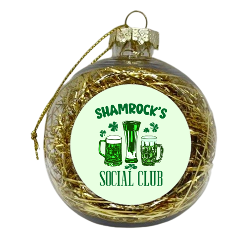 Shamrock's Social Club - Green Beer Drinking Celebration - xmas bauble by EZbie