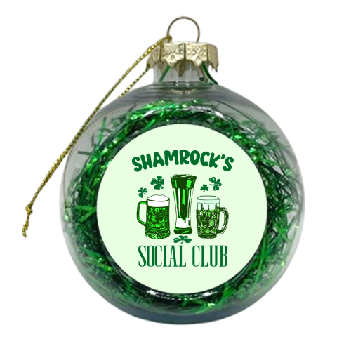 Shamrock's Social Club - Green Beer Drinking Celebration - xmas bauble by EZbie