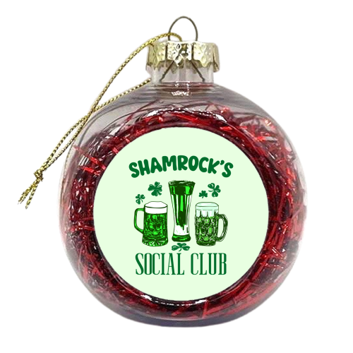 Shamrock's Social Club - Green Beer Drinking Celebration - xmas bauble by EZbie