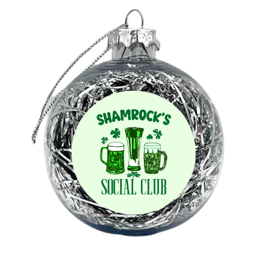 Shamrock's Social Club - Green Beer Drinking Celebration - xmas bauble by EZbie