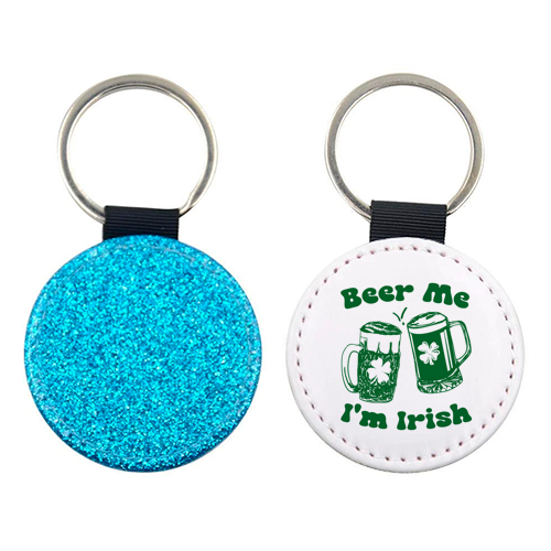 Beer Me I'm Irish Funny Beer Illustration - keyring by EZbie