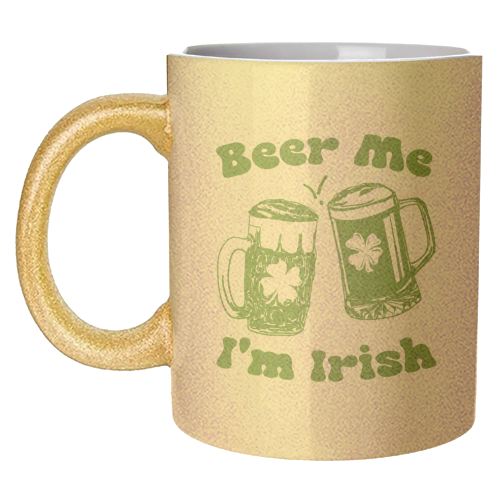 Beer Me I'm Irish Funny Beer Illustration - unique mug by EZbie
