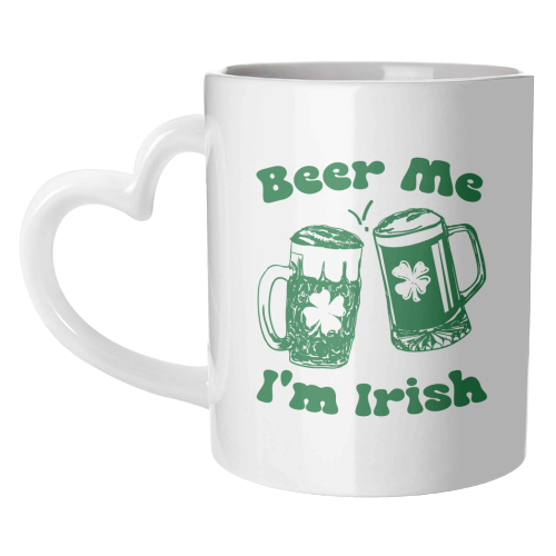 Beer Me I'm Irish Funny Beer Illustration - unique mug by EZbie