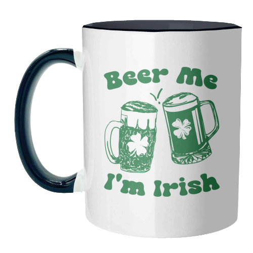 Beer Me I'm Irish Funny Beer Illustration - unique mug by EZbie