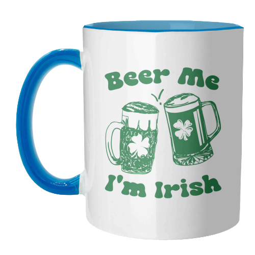 Beer Me I'm Irish Funny Beer Illustration - unique mug by EZbie