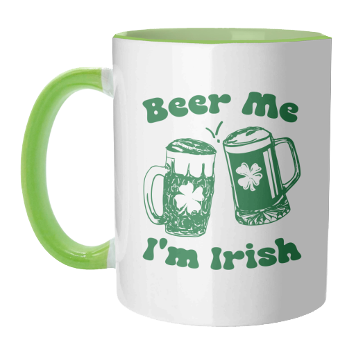 Beer Me I'm Irish Funny Beer Illustration - unique mug by EZbie