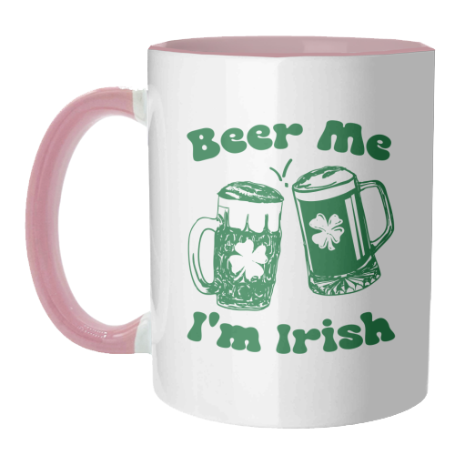 Beer Me I'm Irish Funny Beer Illustration - unique mug by EZbie