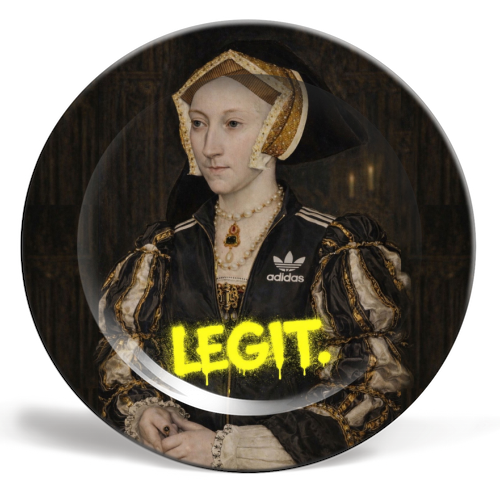 Royal rebels : Cathrine of Aragon - ceramic dinner plate by Sammy Bird