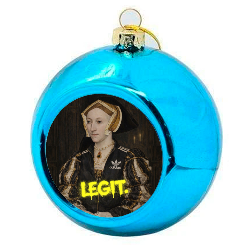 Royal rebels : Cathrine of Aragon - colourful christmas bauble by Sammy Bird