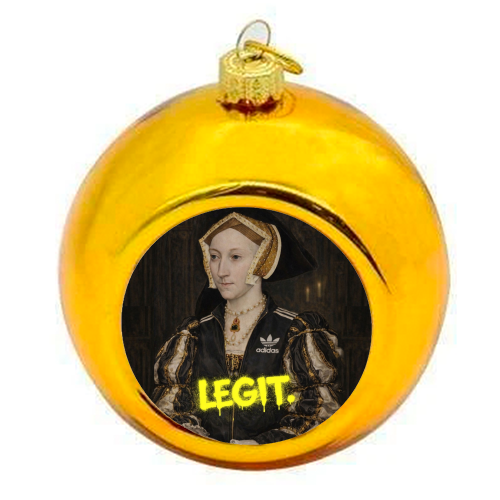 Royal rebels : Cathrine of Aragon - colourful christmas bauble by Sammy Bird