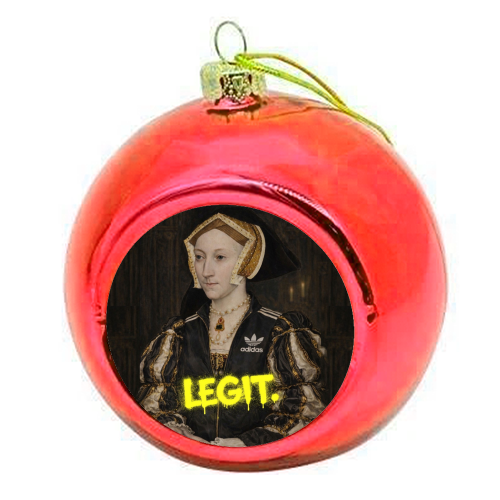 Royal rebels : Cathrine of Aragon - colourful christmas bauble by Sammy Bird