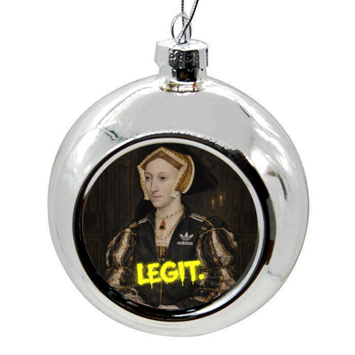 Royal rebels : Cathrine of Aragon - colourful christmas bauble by Sammy Bird