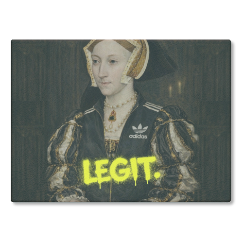Royal rebels : Cathrine of Aragon - glass chopping board by Sammy Bird