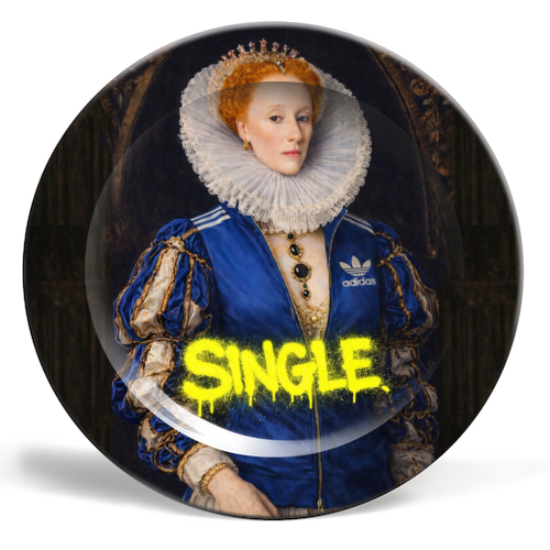 Royal rebels - Queen Elizabeth 1 - ceramic dinner plate by Sammy Bird